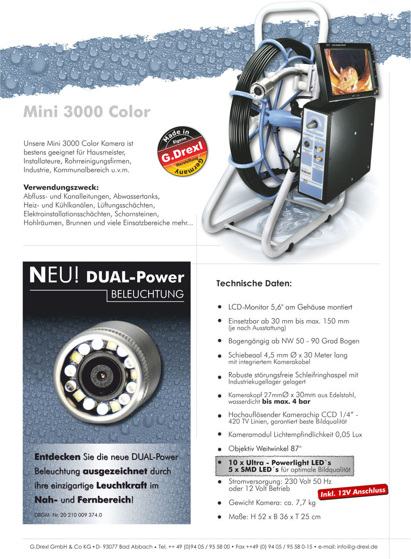 Rohrkameras - Rohrkamera Mini 3000